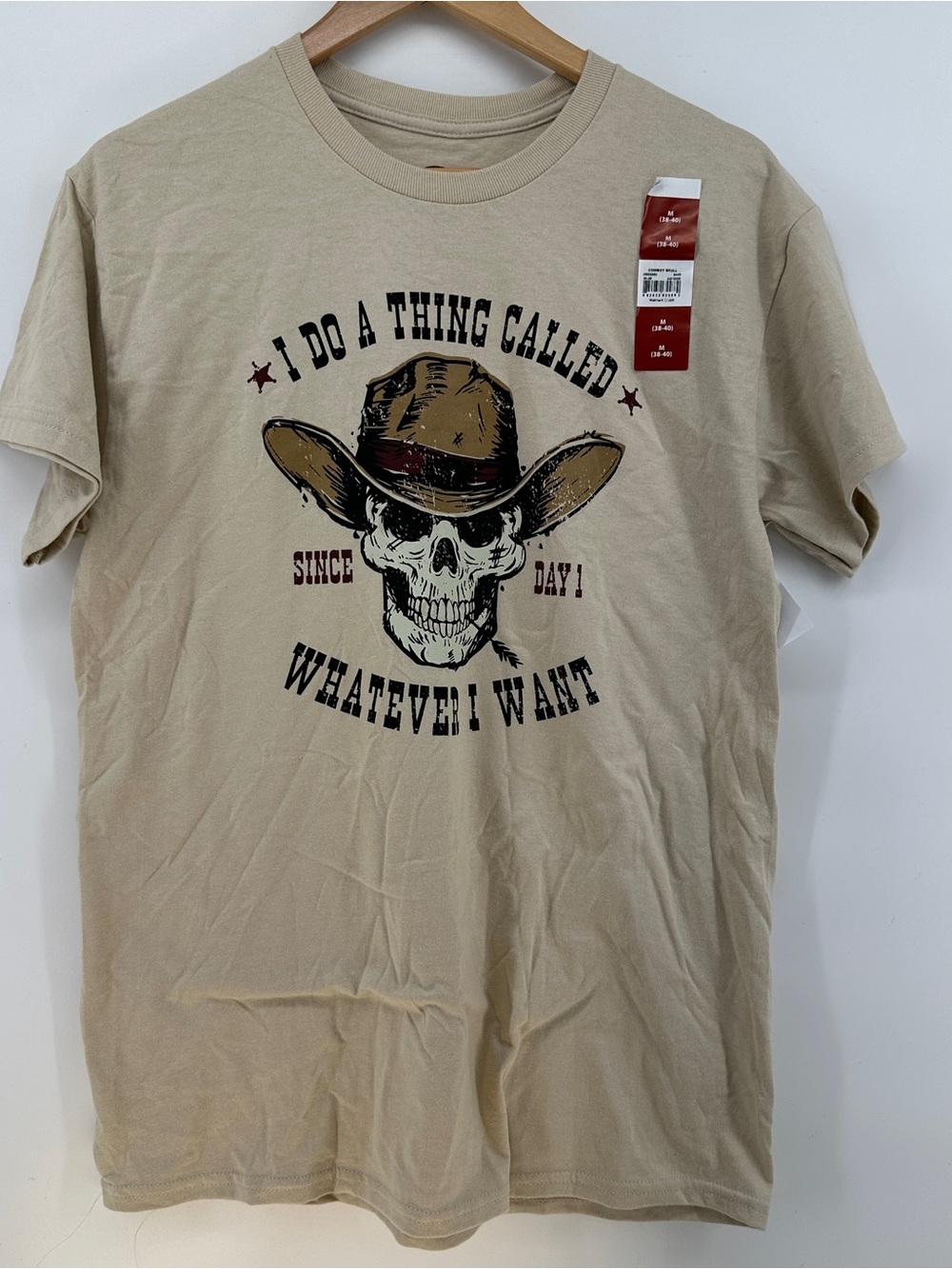 NWT Cowboy Skull Western Graphic Tee Sand M